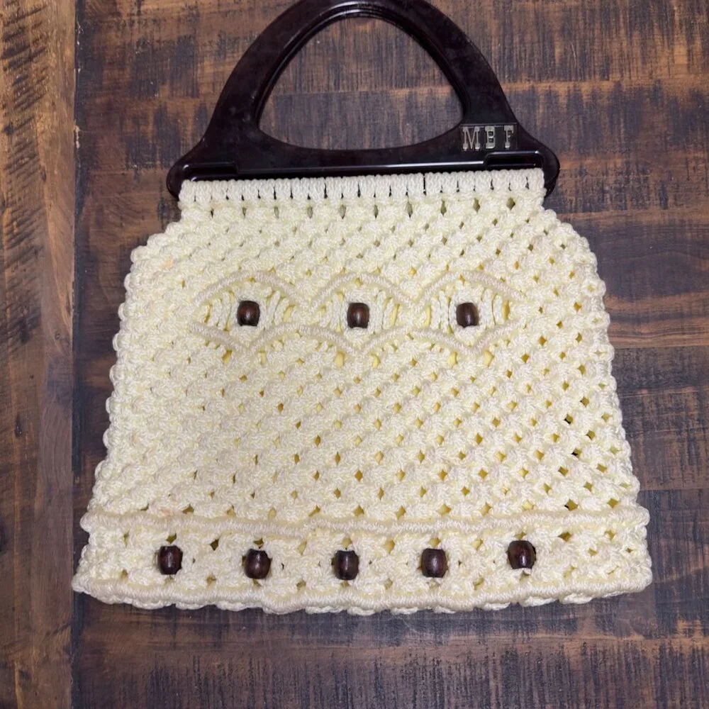 Vintage macrame purse